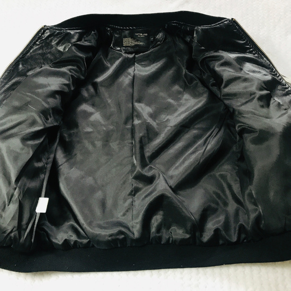 Vegan leather stripes quilted jacket - Picture 4 of 6